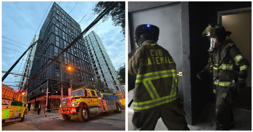 Fire spreads in a building under construction and complicates the work of firefighters in zone 10