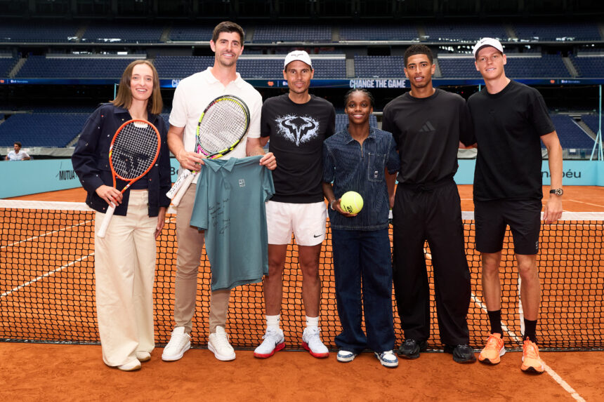 Nadal, Bellingham, Courtois and Sinner debut a tennis court at the Santiago Bernabéu