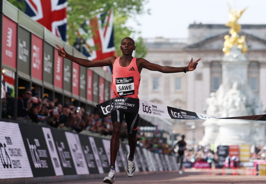 Sabastian Sawe breaks world marathon record with time under two hours in London