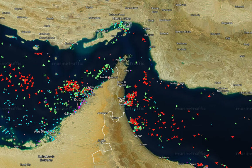 Why do some ships cross the Strait of Hormuz?