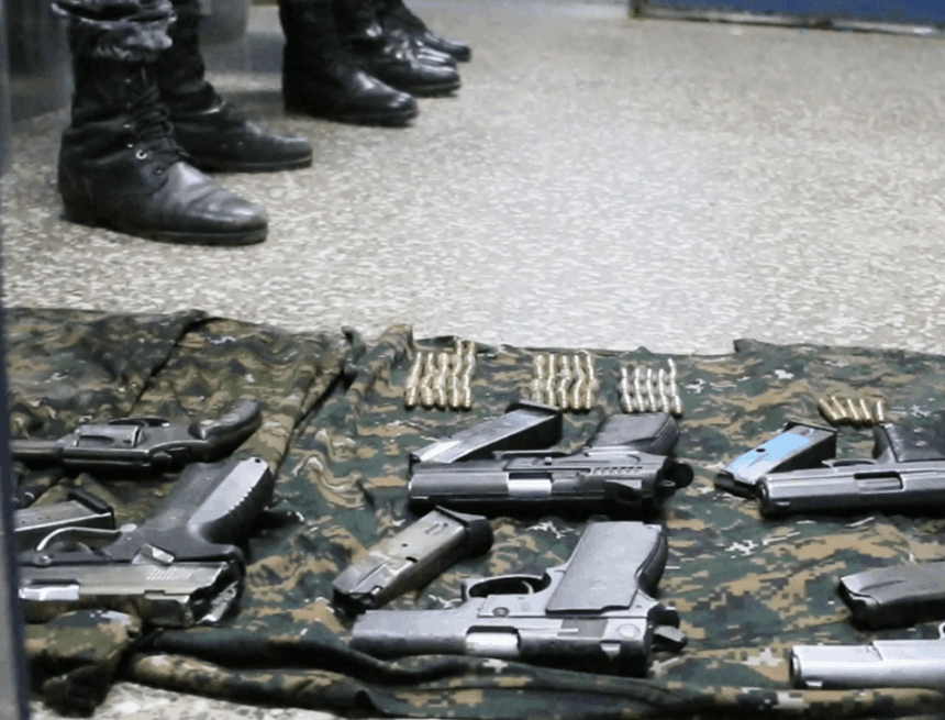 weapons, cell phones and chargers seized