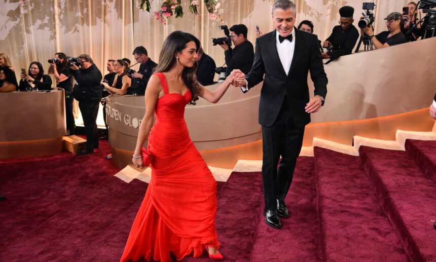 Amal Clooney surprises George Clooney on his birthday and he responds with humor
