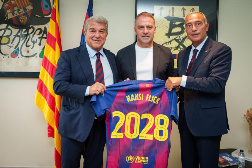 Barcelona renews Hansi Flick after winning five titles in two seasons