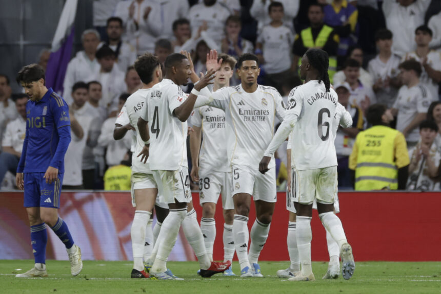 Real Madrid beats Real Oviedo 2-0 with goals from Gonzalo García and Bellingham