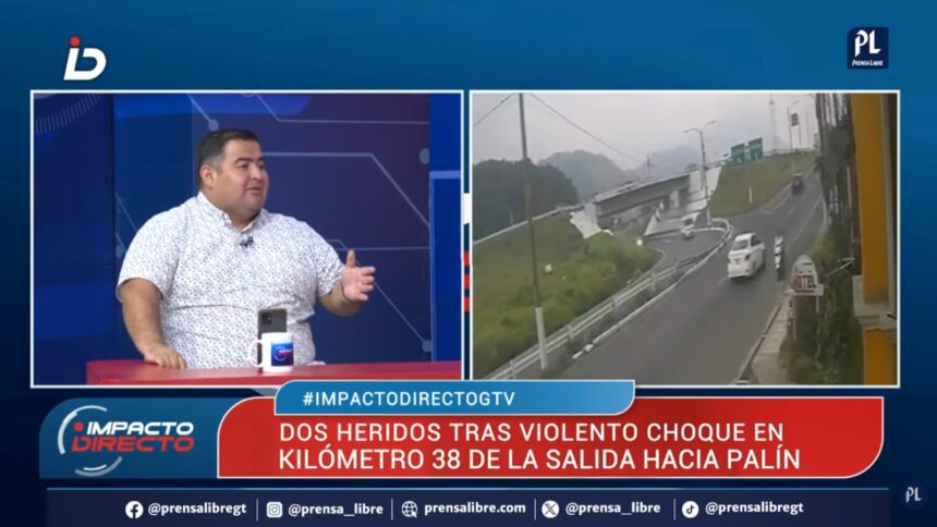 Video shows crash between motorcycle and vehicle in Palín