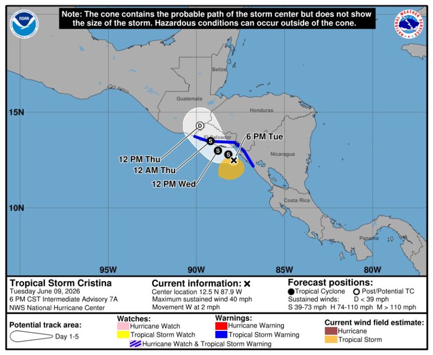 Guatemala reports damage to rest houses in Iztapa as Storm Cristina moves towards El Salvador