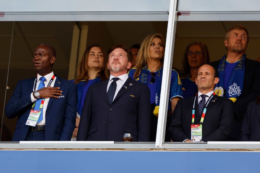Kings Guillermo Alejandro and Máxima celebrate with the Curacao team after the draw against Ecuador in the 2026 World Cup Kings Guillermo Alejandro and Máxima celebrate with the Curacao team after the draw against Ecuador in the 2026 World Cup
