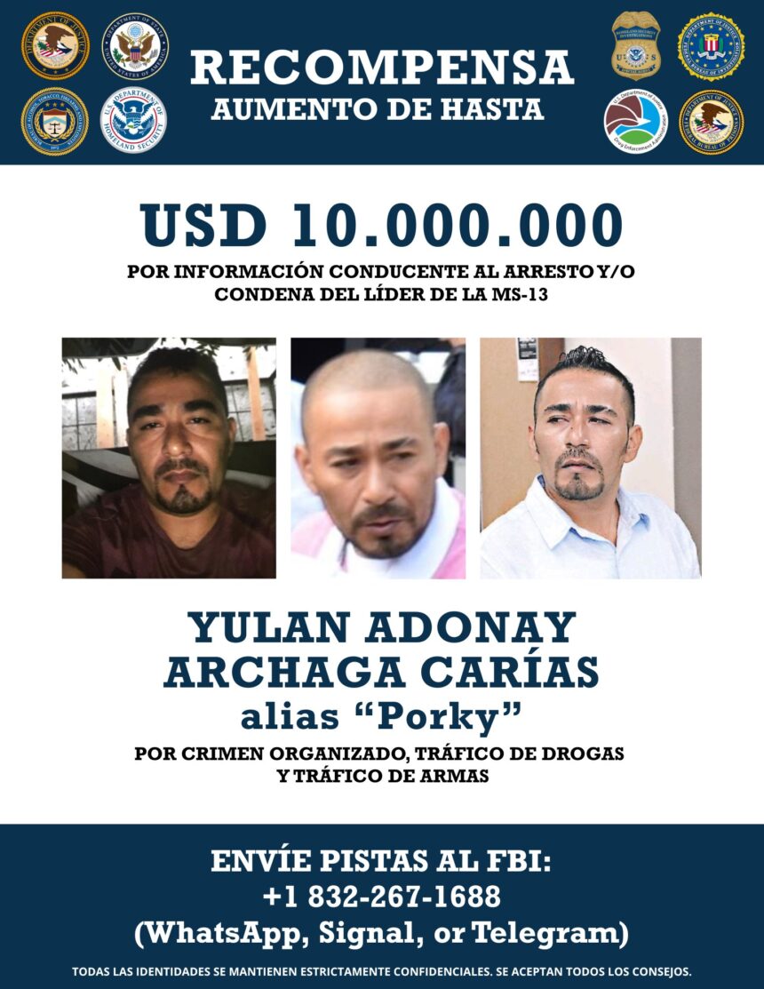 The US increases the reward for “Porky” and “Cuervo”, leaders of MS-13; one could be in Guatemala