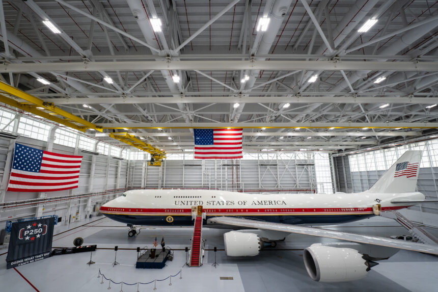 This is the Boeing in the colors of the USA.