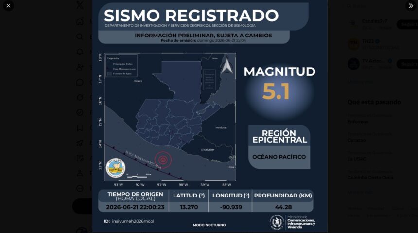 Tremor of magnitude 5.1 shakes the Pacific and is sensitive in several areas of the country