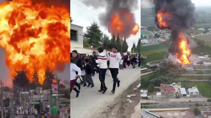 Videos capture the explosion of four gas tankers that forced the evacuation of more than 2,000 people in Mexico