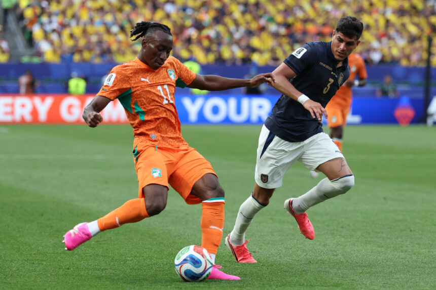 the reaction of Yan Diomandé, Ivory Coast player, after winning against Ecuador in the 2026 World Cup the reaction of Yan Diomandé, Ivory Coast player, after winning against Ecuador in the 2026 World Cup