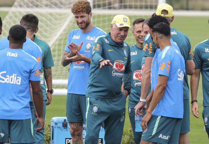 Ancelotti’s reaction when he fails to do little techniques in a training session in Brazil