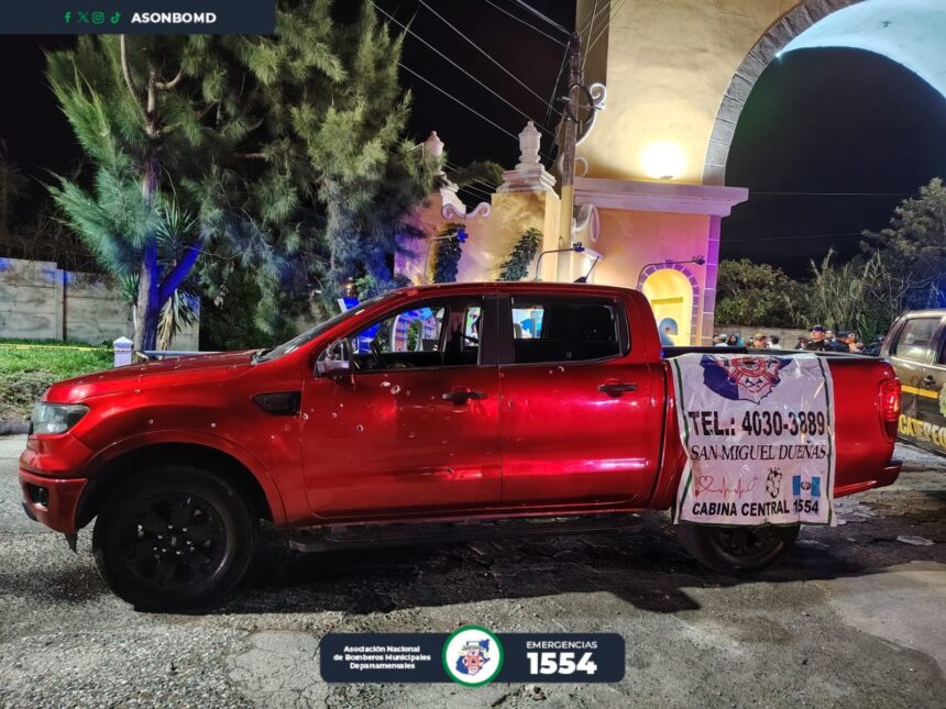 Armed attack against the crew of a pick-up truck leaves two men dead and one injured in San Miguel Dueñas