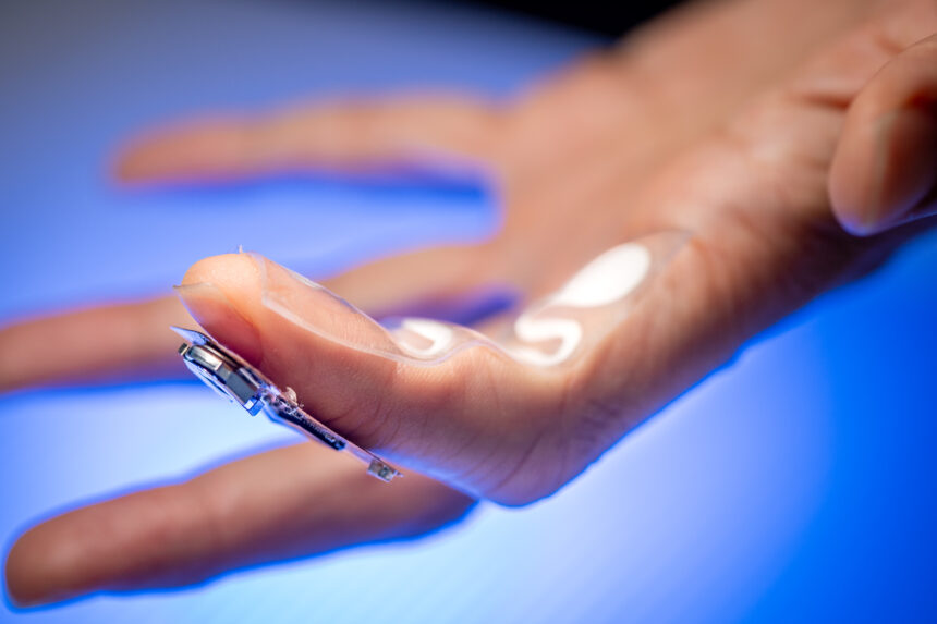 Flexible patch would help monitor Parkinson’s medication by analyzing sweat on the fingertip