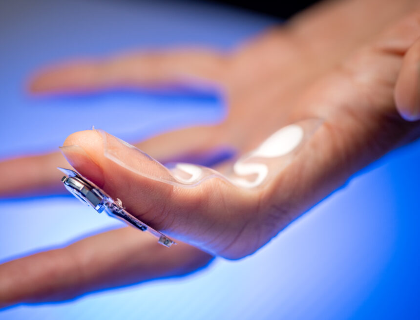 Flexible patch would help monitor Parkinson’s medication by analyzing sweat on the fingertip Flexible patch would help monitor Parkinson’s medication by analyzing sweat on the fingertip