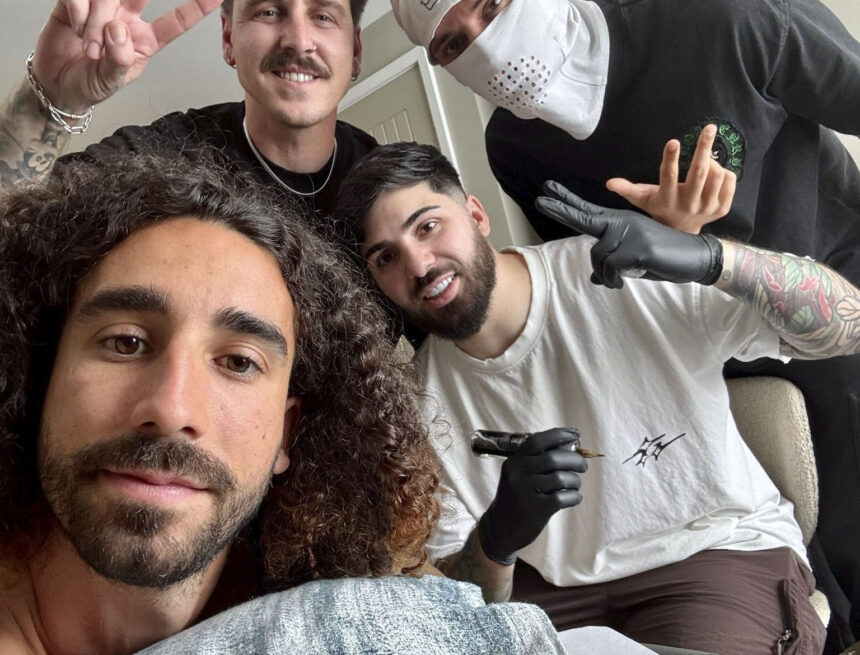 Marc Cucurella keeps his promise and gets a tattoo of Luis de la Fuente’s face after winning the World Cup