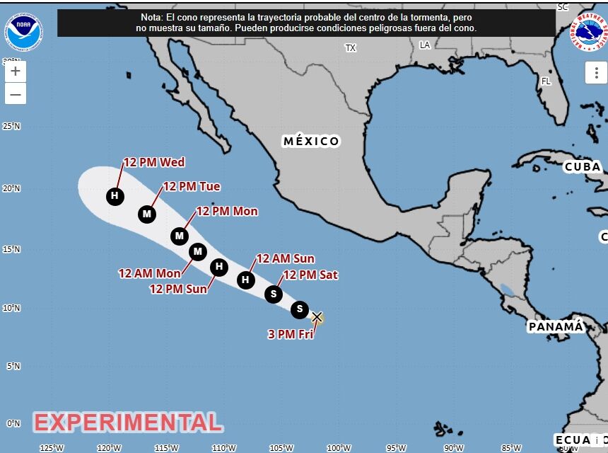 NHC location, trajectory and forecast NHC location, trajectory and forecast