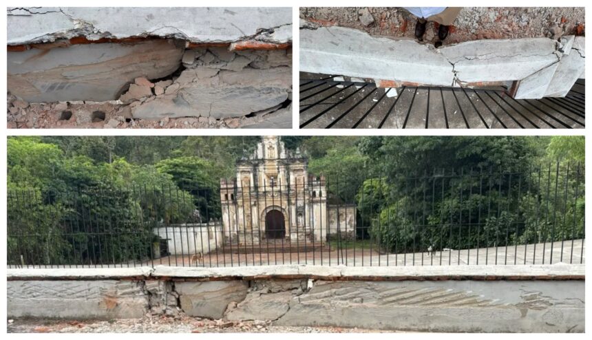 They damage the wall of the Hermitage of the Holy Cross in Antigua Guatemala and the CNPAG looks for the person responsible
