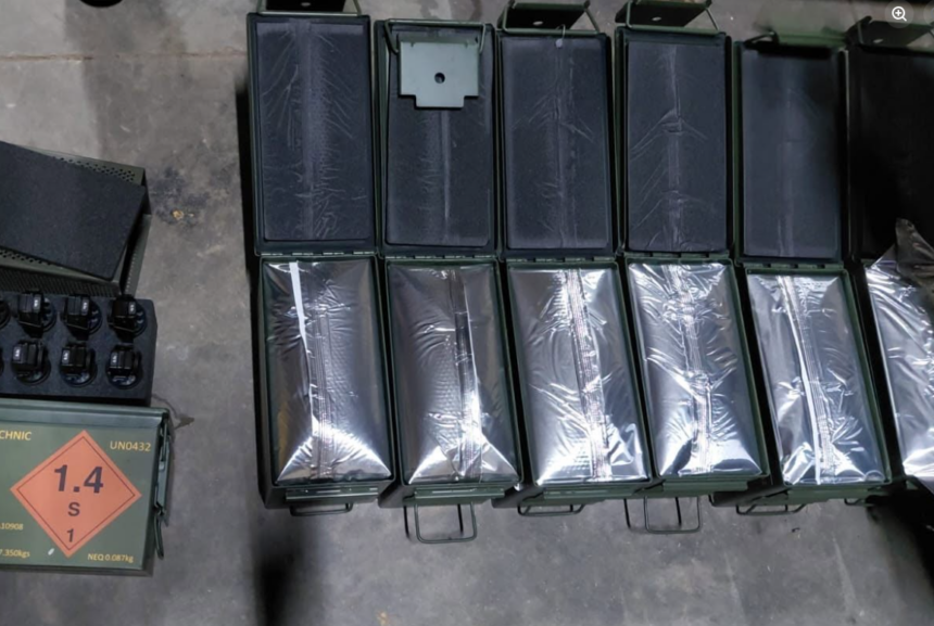 They locate 70 explosives hidden in a box with an alleged shipment of vehicle spare parts