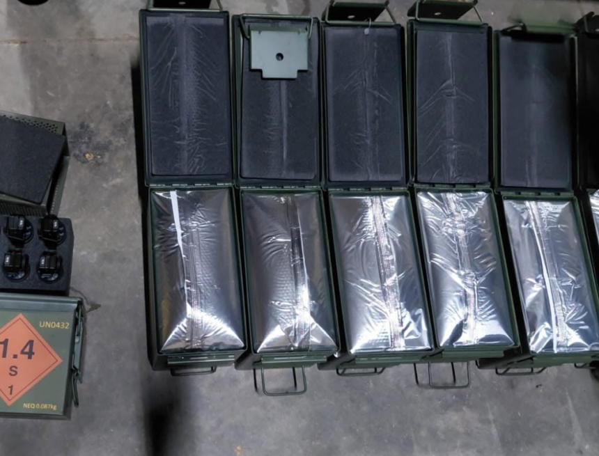 They locate 70 explosives hidden in a box with an alleged shipment of vehicle spare parts