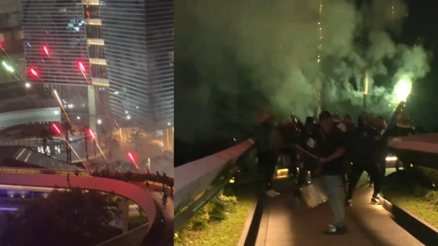 This was the serenade that Mexican fans brought to the England hotel before the round of 16 of the 2026 World Cup This was the serenade that Mexican fans brought to the England hotel before the round of 16 of the 2026 World Cup