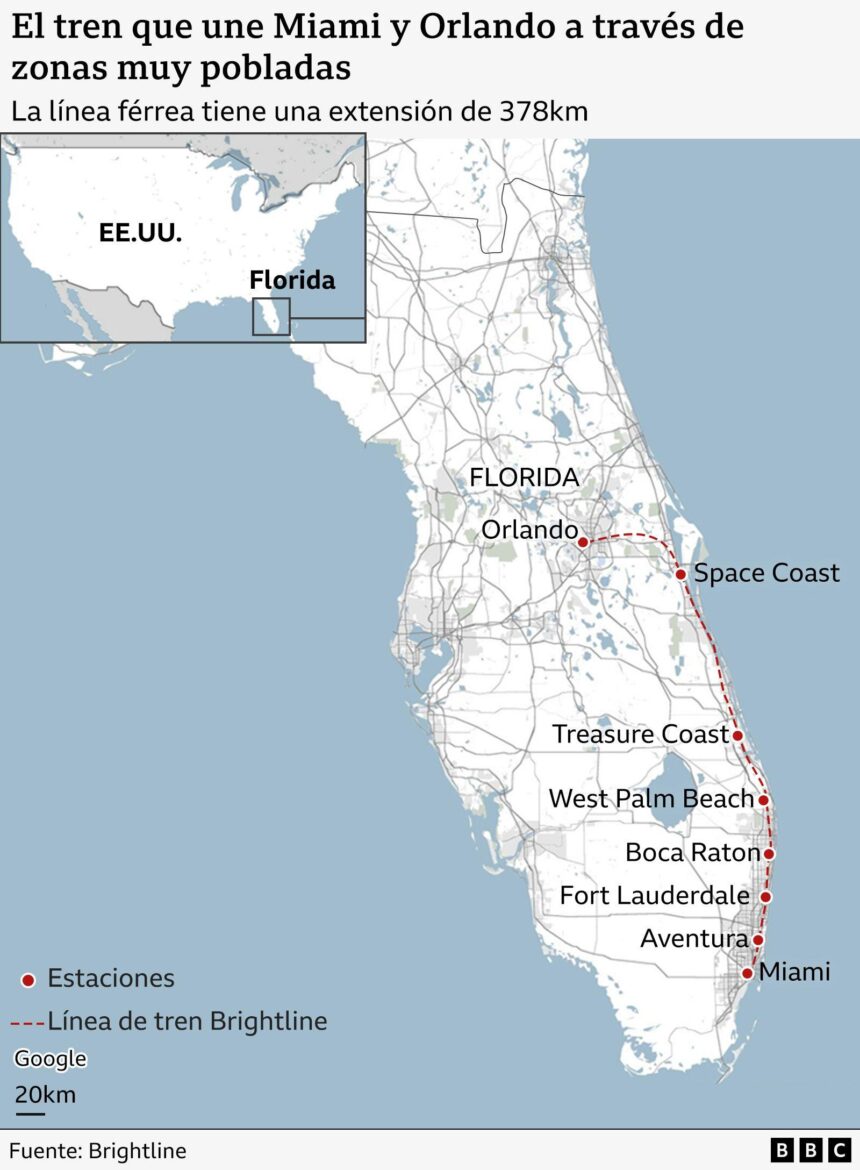 por qué más de 200 personas han muerto en las vías del tren Brightline que conecta Miami y Orlando